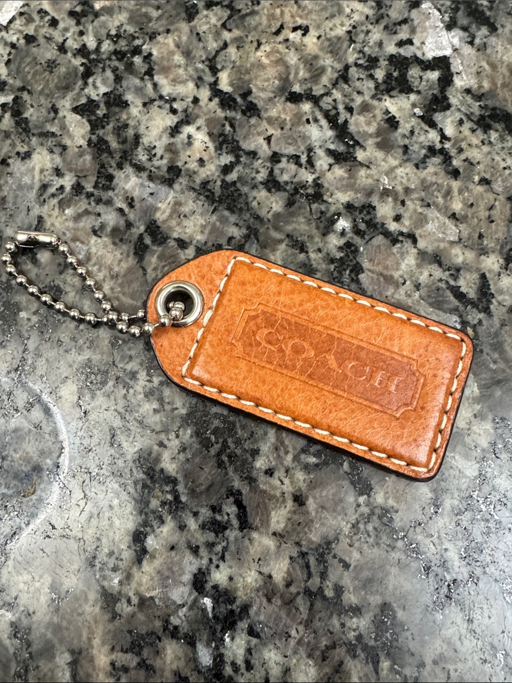 Coach Leather hang tag bag charm